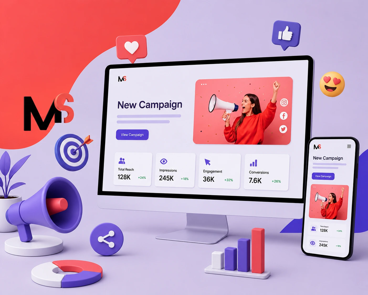 Marketing and social media service